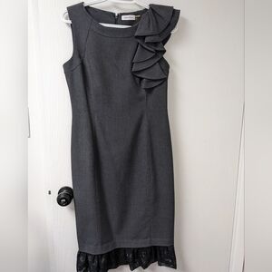 Calvin Klein Ruffle Shoulder Dress